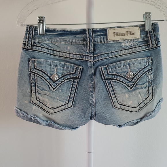 Miss Me Light Blue Distressed Jean Shorts - Picture 2 of 9